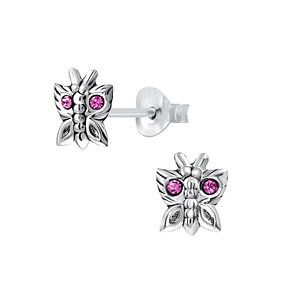 Wholesale Sterling Silver Butterfly Ear Studs - JD5359