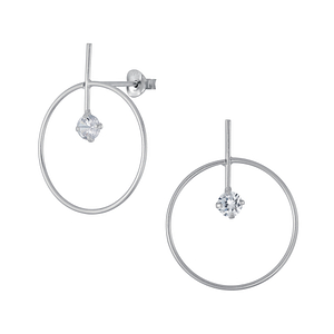 Wholesale Sterling Silver Geometric Ear Studs - JD4335