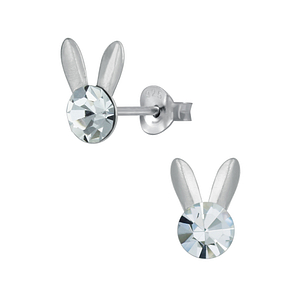 Wholesale Sterling Silver Rabbit Crystal Ear Studs - JD3085