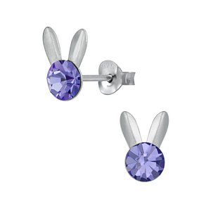 Wholesale Sterling Silver Rabbit Crystal Ear Studs - JD3085