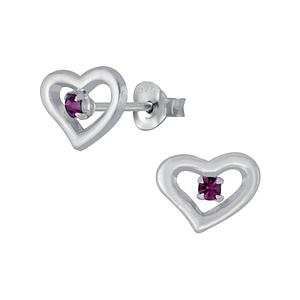 Wholesale Sterling Silver Heart Ear Studs - JD4042