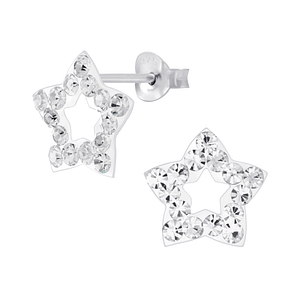 Wholesale Sterling Silver Star Crystal Ear Studs - JD5165