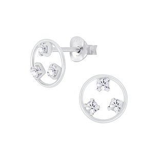 Wholesale Sterling Silver Crystal Ear Studs - JD5069