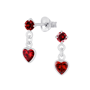 Wholesale Sterling Silver Heart Drop Earrings - JD2645