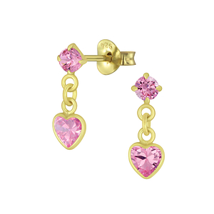 Wholesale Sterling Silver Heart Drop Earrings - JD2647