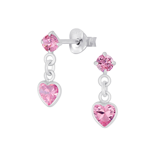 Wholesale Sterling Silver Heart Drop Earrings - JD2645