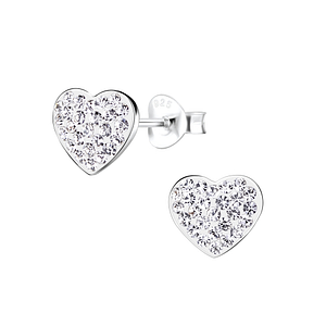 Wholesale Sterling Silver Heart Ear Studs - JD8927