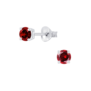 Wholesale 4mm Round Cubic Zirconia Sterling Silver Ear Studs - JD2049