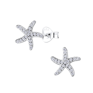 Wholesale Sterling Silver Starfish Ear Studs - JD8575