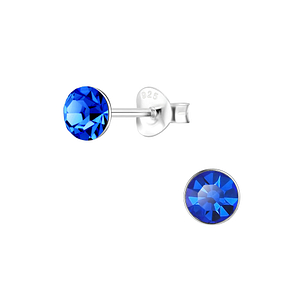 Wholesale 5mm Round Crystal Sterling Silver Ear Studs - JD1710