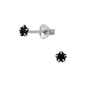 Wholesale 3mm Flower Cubic Zirconia Sterling Silver Ear Studs - JD1343