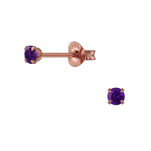 Wholesale 3mm Round Cubic Zirconia Sterling Silver Ear Studs - JD3089