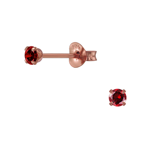 Wholesale 3mm Round Cubic Zirconia Sterling Silver Ear Studs - JD3089