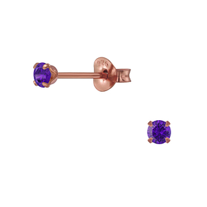 Wholesale 3mm Round Cubic Zirconia Sterling Silver Ear Studs - JD3089