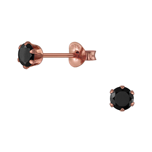 Wholesale 4mm Round Cubic Zirconia Sterling Silver Ear Studs - JD2860