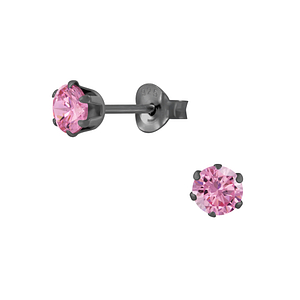 Wholesale 4mm Round Cubic Zirconia Sterling Silver Ear Studs - JD5425