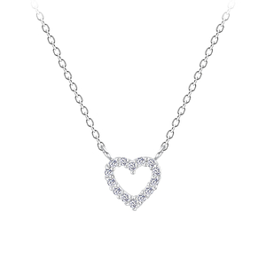 Wholesale Sterling Silver Heart Necklace - JD7782