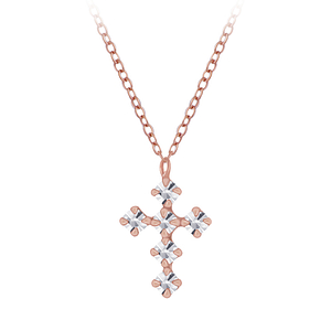 Wholesale Sterling Silver Cross Crystal Necklace - JD5164