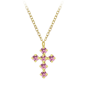 Wholesale Sterling Silver Cross Crystal Necklace - JD6919