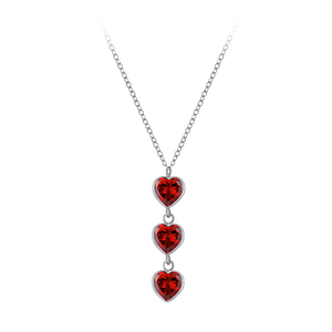 Wholesale Sterling Silver Heart Cubic Zirconia Necklace - JD3424