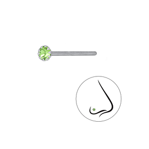 Wholesale 2.5mm Round Crystal Sterling Silver Nose Stud - JD3314