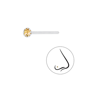 Wholesale 2.5mm Round Crystal Sterling Silver Nose Stud - JD3314
