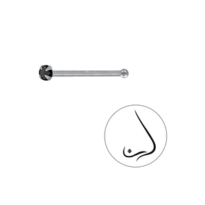 Wholesale 2mm Round Cubic Zirconia Sterling Silver Nose Stud With Ball - JD3303
