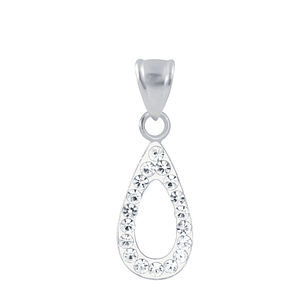 Wholesale Sterling Silver Tear Drop Crystal Pendant - JD2873