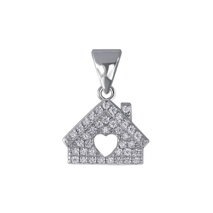 Wholesale Sterling Silver House Cubic Zirconia Pendant - JD3036