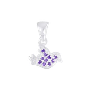 Wholesale Sterling Silver Bird Cubic Zirconia Pendant - JD4541