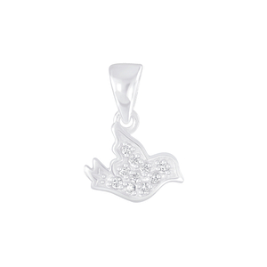 Wholesale Sterling Silver Bird Cubic Zirconia Pendant - JD4541