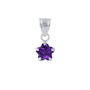 Wholesale 6mm Flower Cubic Zirconia Sterling Silver Pendant - JD2201