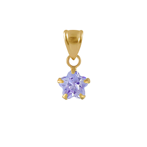 Wholesale 6mm Flower Cubic Zirconia Sterling Silver Pendant - JD2202