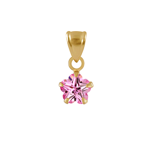 Wholesale 6mm Flower Cubic Zirconia Sterling Silver Pendant - JD2202