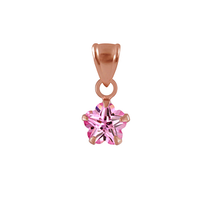 Wholesale 6mm Flower Cubic Zirconia Sterling Silver Pendant - JD2203