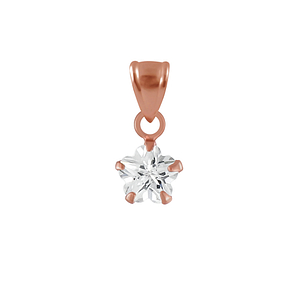 Wholesale 6mm Flower Cubic Zirconia Sterling Silver Pendant - JD2203