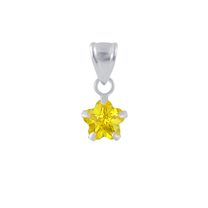 Wholesale 6mm Flower Cubic Zirconia Sterling Silver Pendant - JD2201