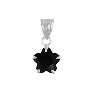 Wholesale 8mm Flower Cubic Zirconia Sterling Silver Pendant - JD2073