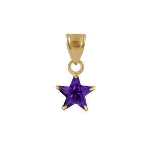 Wholesale 6mm Star Cubic Zirconia Sterling Silver Pendant - JD2205