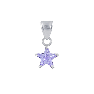 Wholesale 6mm Star Cubic Zirconia Sterling Silver Pendant - JD2204