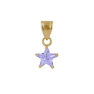 Wholesale 6mm Star Cubic Zirconia Sterling Silver Pendant - JD2205