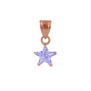 Wholesale 6mm Star Cubic Zirconia Sterling Silver Pendant - JD2206