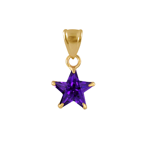 Wholesale 8mm Sterling Silver Star Cubic Zirconia Pendant - JD2180