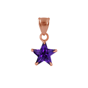 Wholesale 8mm Star Cubic Zirconia Sterling Silver Pendant - JD2179