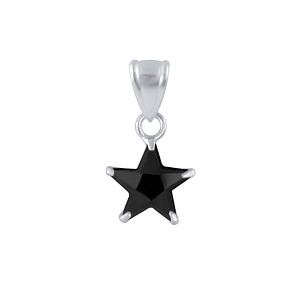 Wholesale 8mm Sterling Silver Star Cubic Zirconia Pendant - JD2181