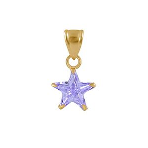 Wholesale 8mm Sterling Silver Star Cubic Zirconia Pendant - JD2180
