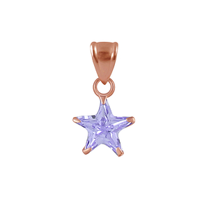 Wholesale 8mm Star Cubic Zirconia Sterling Silver Pendant - JD2179