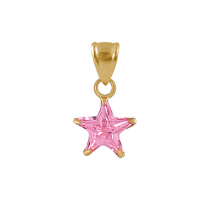 Wholesale 8mm Sterling Silver Star Cubic Zirconia Pendant - JD2180