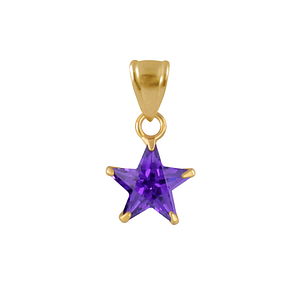 Wholesale 8mm Sterling Silver Star Cubic Zirconia Pendant - JD2180