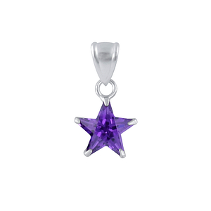 Wholesale 8mm Sterling Silver Star Cubic Zirconia Pendant - JD2181